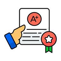 Premium design icon of grade sheet vector