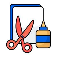 A trendy design icon of scissors with glue vector