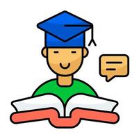 A flat design icon of student vector