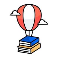 A colored design icon of parachute books vector