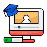 A beautiful design icon of online lecture vector