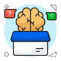 A colored design of think outside the box vector
