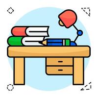 An design of study table vector