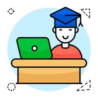A trendy design of student flat vector