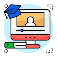 A beautiful design of online lecture vector