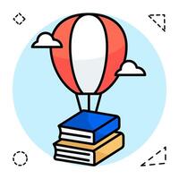 A colored design of parachute books vector