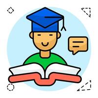 A flat design of student vector