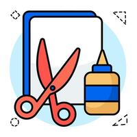 A trendy design of scissors with glue vector