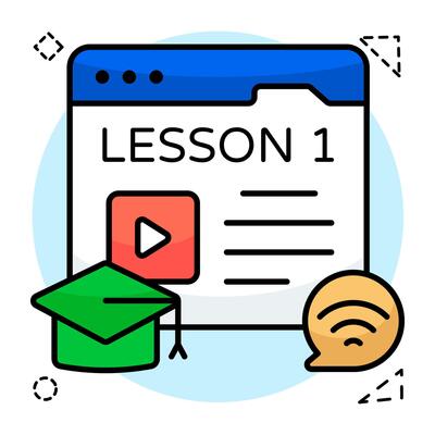 Modern design icon of web lesson