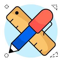 A flat design of drafting tool vector