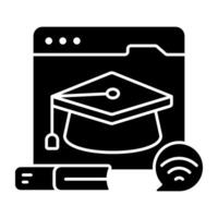 Creative solid design icon of web Education vector