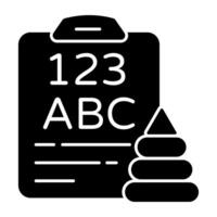Modern solid design icon of basic learning vector