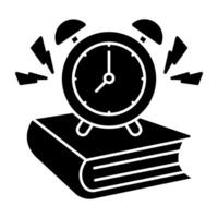 A beautiful solid design icon of alarm clock vector