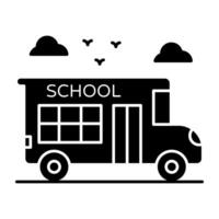 Perfect solid design icon of school bus vector