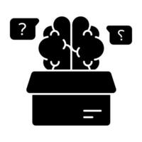 A solid design icon of think outside the box vector