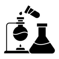 A solid design icon of experiment vector
