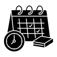 Perfect solid design icon of timetable vector