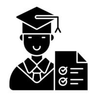 A solid design icon of test paper vector