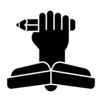 Modern solid design icon of writing power vector