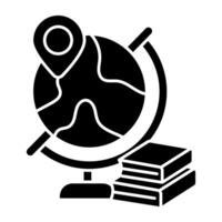 A trendy solid design icon of global location vector