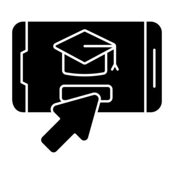 An solid icon design of click education vector