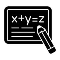 An solid icon design of math class vector