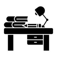 An icon solid design of study table vector