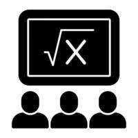 Modern solid design icon of math class vector