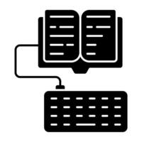 A beautiful solid design icon of digital book vector
