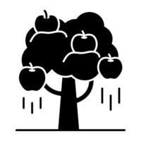 A beautiful solid design icon of falling apple vector