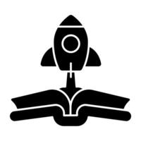 Premium solid design icon of book launch vector
