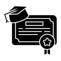 A trendy solid design icon of certificate vector