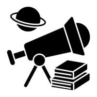 Premium solid design icon of telescope vector