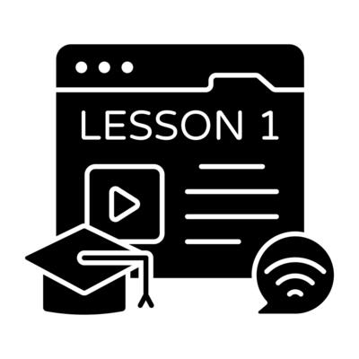 Modern solid design icon of web lesson