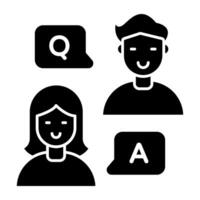 Perfect solid design icon of questions and answer vector