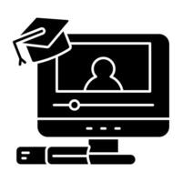 A beautiful solid design icon of online lecture vector