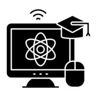 An solid icon design of science Lecture vector