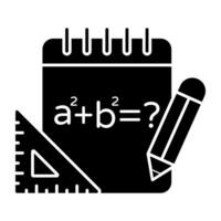 Creative solid design icon of math learnings vector
