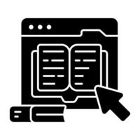 Creative solid design icon of web book vector