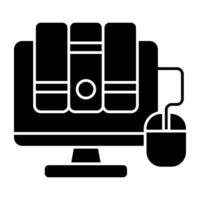 Perfect solid design icon of digital library vector