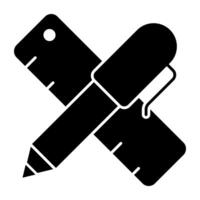 A solid design icon of drafting tool vector
