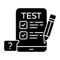 Modern solid design icon of mobile test paper vector