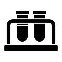 An solid icon design of test tubes vector