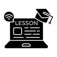 A beautiful solid design icon of online lesson vector