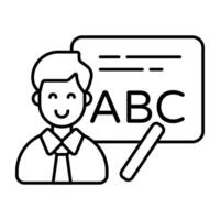 Premium Linear design icon english lecture vector