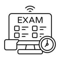 A Linear design icon online exam vector