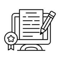 A trendy Linear design icon of paper writing vector