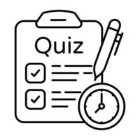 Creative Linear design icon of quiz paper vector
