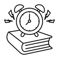 A beautiful Linear design icon of alarm clock vector