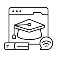 Creative Linear design icon of web Education vector